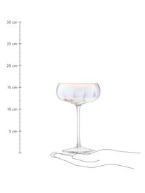 Mundgeblasene Champagnerschalen Pearl mit schimmerndem Perlmuttglanz, 2 Stück, Glas, Transparent, irisierend, Ø 11 x H 16 cm, 300 ml