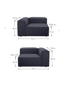 Sofá modular Lennon (3 plazas), Tapizado: 100% poliéster Alta resis, Estructura: madera de pino maciza, ma, Patas: plástico Las patas están , Tejido azul oscuro, An 238 x F 119 cm