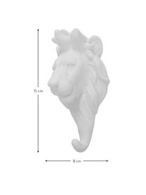Wandhaken Lion aus Porzellan, Porzellan, Weiß, H 15 cm