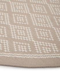 Runder In- & Outdoor-Teppich Capri, 86 % Polypropylen, 14 % Polyester, Weiß, Beige, Ø 140 cm (Größe M)