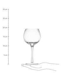 Wijnglazen Opacity met groefstructuur, 6 stuks, Glas, Transparant, Ø 10 x H 19 cm, 400 ml