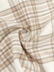 Karierte Kissenhülle Stirling mit Keder, 100 % Baumwolle, Beige, Cremeweiß, B 45 x L 45 cm