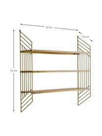 Étagère murale en métal Willie, Métal, Couleur laitonnée, larg. 61 x haut. 61 cm