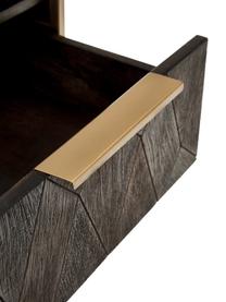 Nočný stolík z masívneho mangového dreva Harry, Mangové drevo, odtiene zlatej, Š 45 x V 45 cm