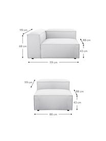 Sofa modułowa Lennon (4-osobowa), Tapicerka: poliester Dzięki tkaninie, Stelaż: lite drewno sosnowe z cer, Nogi: tworzywo sztuczne Materia, Jasnoszara tkanina, S 327 x G 119 cm