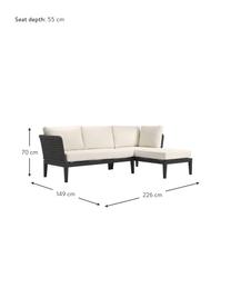 Garten-Lounge-Ecksofa Caline, Bezug: 100 % Polyester Der hochw, Gestell: Aluminium, Off White, Anthrazit, B 149 x T 77 cm, Eckteil rechts