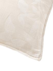 Federa reversibile in mussola beige con motivo floreale Jasmina, Beige, Larg. 50 x Lung. 80 cm