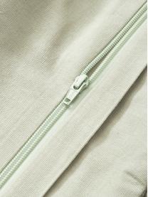 Funda de cojín de algodón con flecos Inga, 100% algodón con certificado GRS, Verde salvia, An 45 x L 45 cm