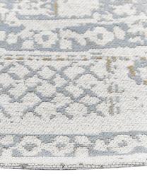 Tappeto rotondo in ciniglia tessuto a mano Neapel, Retro: 100% cotone Il materiale , Blu piccione, bianco crema, taupe, Ø 120 cm (taglia S)
