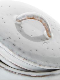 Boîte de rangement artisanale Nordic Sand, Grès cérame, Tons gris et beiges, Ø 12 x haut. 12 cm, 1 l