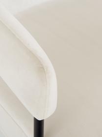 Sedia a poltrona in velluto bianco Zoe, Rivestimento: velluto (poliestere) Il r, Struttura: metallo verniciato a polv, Teddy bianco crema, Larg. 67 x Prof. 66 cm