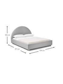 Gestoffeerd bed Ebba, Bekleding: 100% polypropyleen Met 23, Frame: massief grenenhout en pla, Poten: massief grenenhout, Geweven stof grijs, B 140 x L 200 cm