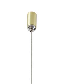 Grote moderne hanglamp Cassandra in goudkleur, Baldakijn: gegalvaniseerd metaal, Geborsteld messingkleurig, B 143 cm x H 73 cm