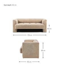 Sofa Bobi (2-osobowa), Tapicerka: 88% poliester, 12% nylon , Stelaż: lite drewno sosnowe, Piaskowa tkanina, S 178 x G 82 cm