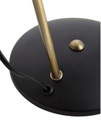 Lampe de bureau rétro Hood, Noir, couleur laitonnée, larg. 20 x haut. 38 cm