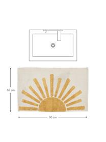 Dywanik łazienkowy z wypukłą strukturą Sun, 100% bawełna, Beżowy, żółty, S 60 x D 90 cm