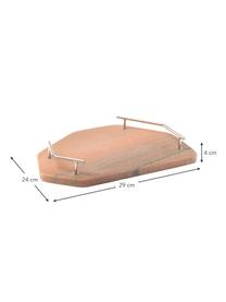 Marmor-Servierplatte Han, Tablett: Marmor, Griffe: Metall, Terrakotta, marmoriert, B 27 x L 38 cm
