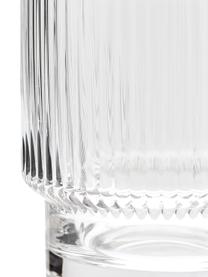 Ručně vyráběná sklenice s rýhovaným reliéfem a zlatým okrajem Minna, 4 ks, Foukané sklo, Transparentní, Ø 8 cm, V 10 cm, 300 ml