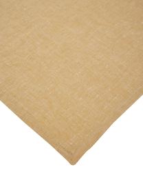 Servetten Abinadi van katoen/linnen in mosterdgeel, 2 stuks, 50% katoen, 50% linnen, Mosterdgeel, B 42 x L 42 cm