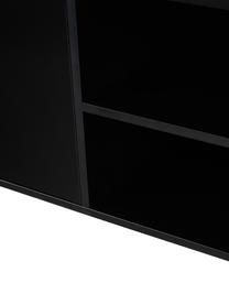 Dressoir Jesper met deuren in zwart, Frame: MDF met melaminecoating, Poten: gelakt metaal, Frame: zwart. Poten: glanzend goudkleurig, 160 x 80 cm
