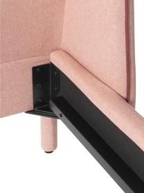 Letto imbottito Luma, Rivestimento: 100% poliestere Il rivest, Piedini: metallo, poliestere, Tessuto rosa, Larg. 140 x Lung. 200 cm