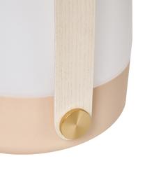 Lámpara de mesa regulable para exterior Lite-up Play, portátil, Pantalla: plástico, Estructura: madera, silicona, Asa: madera, Cable: plástico, Rosa, blanco, beige, Ø 20 x Al 26 cm