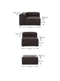 Canapé d'angle modulable 4 places en cuir recyclé avec pouf Lennon, Cuir brun-gris, larg. 327 x prof. 207 cm