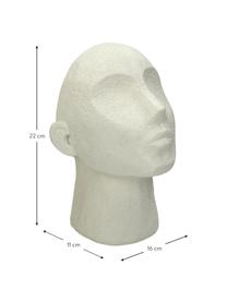 Sujetalibros Head, 2 uds., Poliresina, Blanco crema, An 16 x L 22 cm