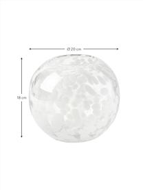 Mundgeblasene Vase Leopard mit Tupfen-Muster, Glas, mundgeblasen, Transparent, Weiß, Ø 20 x H 18 cm