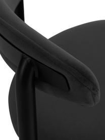 Fluwelen stoelen Doggi, 2 stuks, Bekleding: 100 % polyester, Frame: gecoat metaal, Fluweel zwart, B 47 x D 50 cm