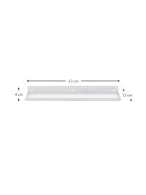 Półka ścienna z metalu Ledge, Metal powlekany, Biały, S 43 x W 4 cm