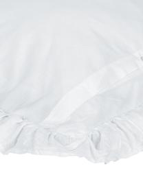 Taie d'oreiller 65x65 coton délavé et à volant Florence, 2 pièces, Blanc, 65 x 65 cm