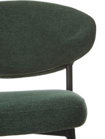 Gestoffeerde stoelen Adele in donkergroen, 2 stuks, Frame: gepoedercoat metaal, Geweven stof groen, B 54 x D 57 cm