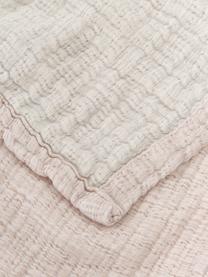 Tagesdecke Liv aus weichem Baumwollmusselin, 100% Baumwolle, Puderrosa, Beige, B 180 x L 260 cm (für Betten bis 140 x 200)