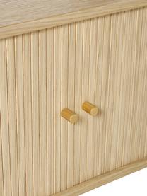 Wandregal Calary mit geriffelter Front, Korpus: Mitteldichte Holzfaserpla, Eichenholz, B 90 x H 152 cm
