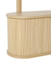 Wandregal Calary mit geriffelter Front, Korpus: Mitteldichte Holzfaserpla, Eichenholz, B 90 x H 152 cm