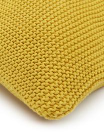 Pletený poťah na vankúš Adalyn, 100 % organická bavlna, certifikát GOTS, Horčičová, Š 40 x D 40 cm