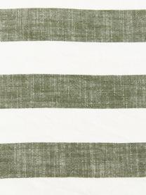 Gestreifte Baumwoll-Tischdecke Strip, 100 % Baumwolle, Olivgrün, Weiß, gestreift, Für 4 - 6 Personen (B 140 x L 200 cm)