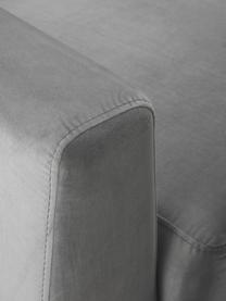 Canapé d'angle convertible velours gris pieds en métal Luna, Velours gris, larg. 270 x prof. 184 cm, méridienne à droite