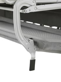 Divano letto 3 posti in velluto con materasso Luna, Rivestimento: 100% poliestere, certific, Struttura: legno di faggio massiccio, Piedini: metallo galvanizzato, Velluto grigio chiaro, Larg. 270 x Prof. 184 cm, chaise-longue a destra