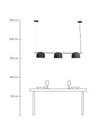 Grote hanglamp Joel, Lampenkap: gepoedercoat metaal, Baldakijn: gepoedercoat metaal, Zwart, B 127 x H 15 cm