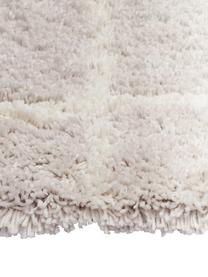 Flauschiger Hochflor-Teppich Amelie, handgetuftet, Flor: 100 % Polyester, Beige, Cremeweiß, B 80 x L 150 cm (Größe XS)
