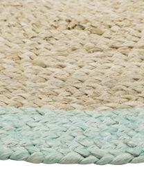 Tapis rond en jute fait main Shanta, 100 % jute

Le toucher des tapis en jute peut être rugueux, ils ne sont pas adaptés aux contacts directs avec la peau, Brun, vert menthe, Ø 140 cm (taille M)