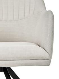 Chaise pivotante Lola, Tissu blanc crème, noir, larg. 53 x prof. 55 cm