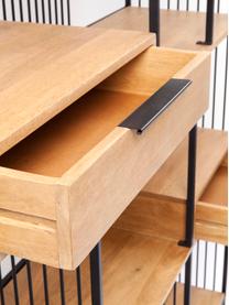 Libreria in legno e metallo Modena, Struttura: metallo verniciato a polv, Nero, Larg. 125 x Alt. 200 cm