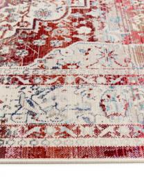 Vloerkleed Vintage Kashan met vintage patroon, Bovenzijde: 100% polypropyleen, Onderzijde: latex, Beige, rood, blauw, B 120 x L 180 cm (maat S)