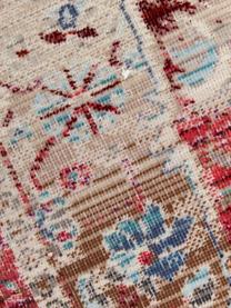 Vloerkleed Vintage Kashan met vintage patroon, Bovenzijde: 100% polypropyleen, Onderzijde: latex, Beige, rood, blauw, B 120 x L 180 cm (maat S)