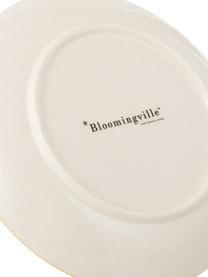 Handbemalter Brotteller Patrizia mit verspieltem Muster, 3er-Set, Steingut, Cremeweiß, Rot, Gelb, Blau, Ø 16 cm