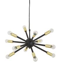 Lampada a sospensione Spike-Gold, Baldacchino: metallo rivestito, Paralume: metallo verniciato a polv, Nero, dorato, Ø 50 cm