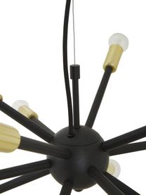 Lampada a sospensione Spike-Gold, Baldacchino: metallo rivestito, Paralume: metallo verniciato a polv, Nero, dorato, Ø 50 cm
